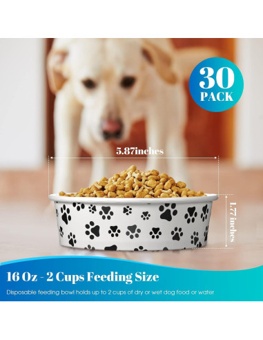 30 Cuencos Desechables para Perros Potchen 14.9x12.8cm