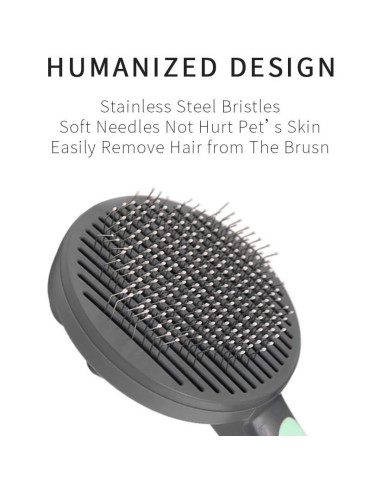 Cepillo Autolimpiante para Gatos y Perros PAKEWAY Verde