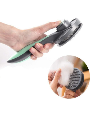 Cepillo Autolimpiante para Gatos y Perros PAKEWAY Verde