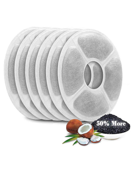 Filtros de Agua para Gatos WWVVPET 6 Paquete 50% Carbón Activado