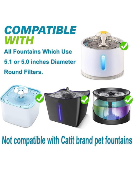 Filtros de Agua para Gatos WWVVPET 6 Paquete 50% Carbón Activado