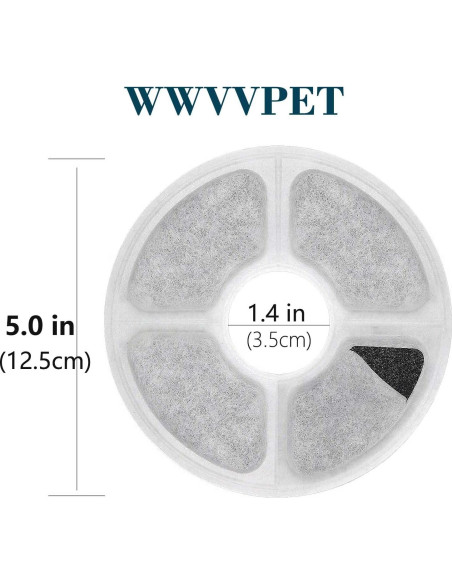 Filtros de Agua para Gatos WWVVPET 6 Paquete 50% Carbón Activado