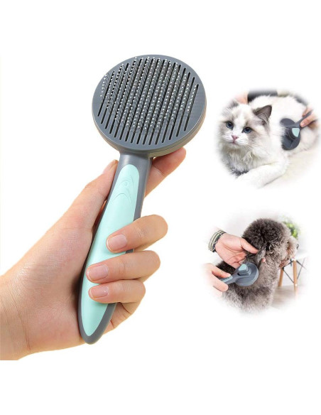 Cepillo Autolimpiante para Gatos y Perros PAKEWAY Verde