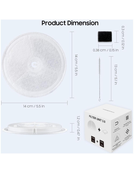 12 Filtros de Agua para Mascotas AWoHH Filtro Unidad 3.0