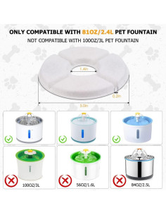 Filtros de Reemplazo Comsmart para Fuente de Mascotas 8 Pzas 2