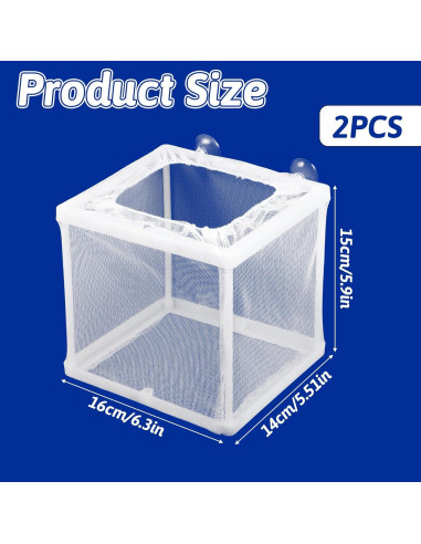 Caja Criadora de Peces FdcLixuvol 2 Piezas Malla Nylon 16x14x15cm