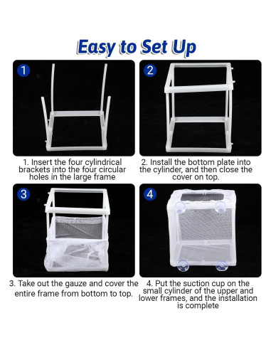 Caja Criadora de Peces FdcLixuvol 2 Piezas Malla Nylon 16x14x15cm