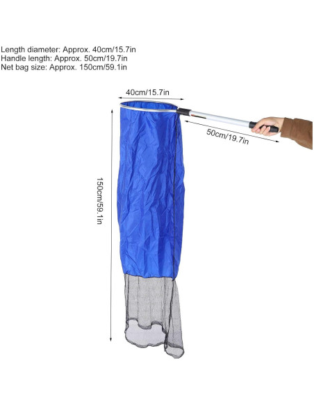 Red Suave para Peces Zerodis 40CM, Malla Nylon Antideslizante