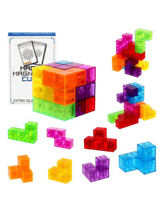 Bloques de Construcción Magnéticos Tofu Cube 3D - Set de 7