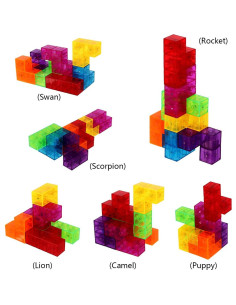 Bloques de Construcción Magnéticos Tofu Cube 3D - Set de 7 2