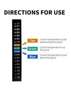 Tira de termómetro adhesiva Abustle Pig 4-36C para acuarios 2