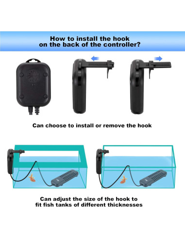 Calentador de Acuario AQQA 1200W con Controlador LED