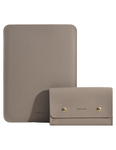 Funda de Laptop Yesmornsis de Cuero PU 16" y 15" Color Camel