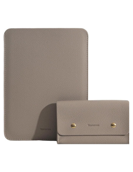 Funda de Laptop Yesmornsis de Cuero PU 16" y 15" Color Camel