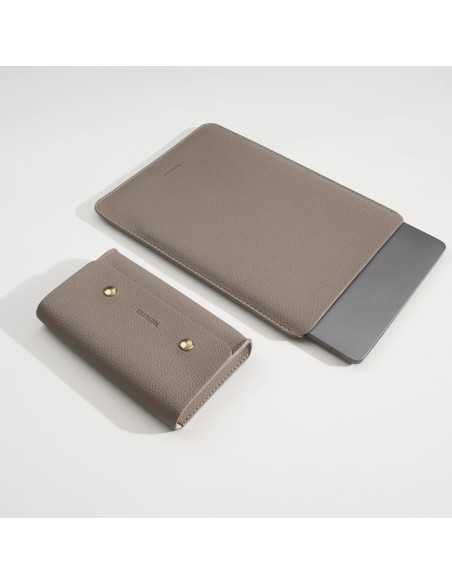 Funda de Laptop Yesmornsis de Cuero PU 16" y 15" Color Camel