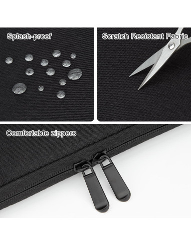 Funda Acolchada para Laptop 15.6" HEDUGO Negra con Bolsillo