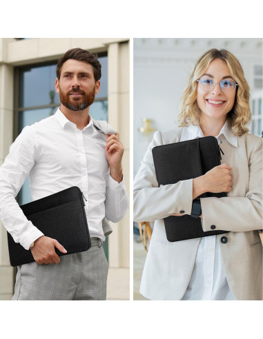 Funda Acolchada para Laptop 15.6" HEDUGO Negra con Bolsillo