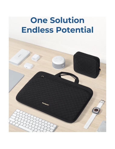 BAGSMART Funda Acolchada para Laptop 15.6" Negra