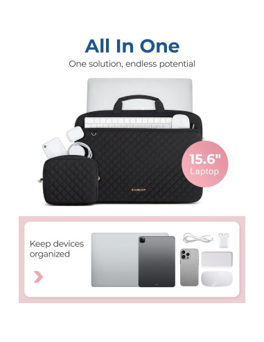 BAGSMART Funda Acolchada para Laptop 15.6" Negra