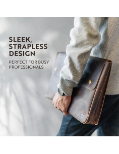 Carpeta de cuero Moonster para laptop 15.6" marrón oscuro 2