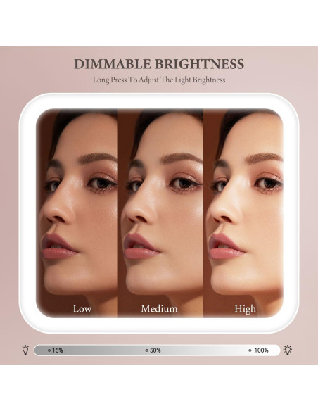 Bolsa de Maquillaje de Viaje Behaesty con Espejo LED Negro