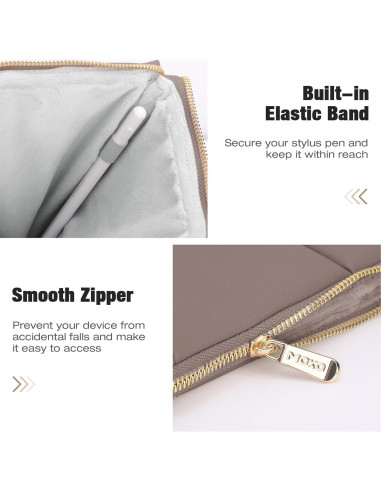 Funda Acolchada MoKo para Laptop 13.3-14" PU Café