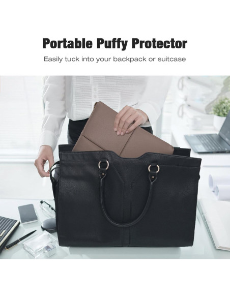 Funda Acolchada MoKo para Laptop 13.3-14" PU Café