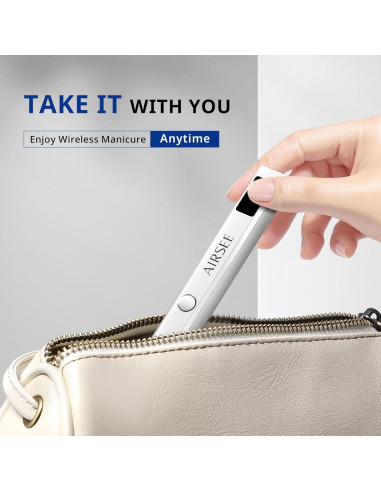 Lámpara UV Inalámbrica AIRSEE Mini para Uñas de Gel Plata