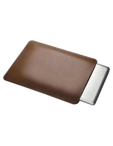 Funda de cuero premium NTYY para laptop 15" marrón oscuro