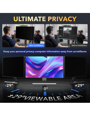 Filtro de Privacidad Magnético JEEETINTX 24" Antirreflejo