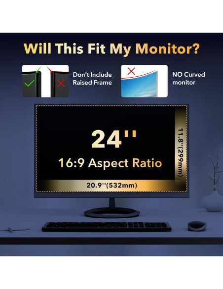 Filtro de Privacidad Magnético JEEETINTX 24" Antirreflejo