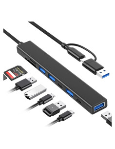 Hub USB C 8 en 1 VIENON con lector de tarjetas SD y puertos USB