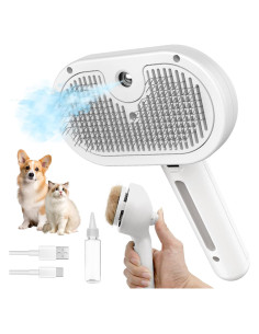 Cepillo Autolimpiante para Mascotas Herokitty con Vapor 3 en 1