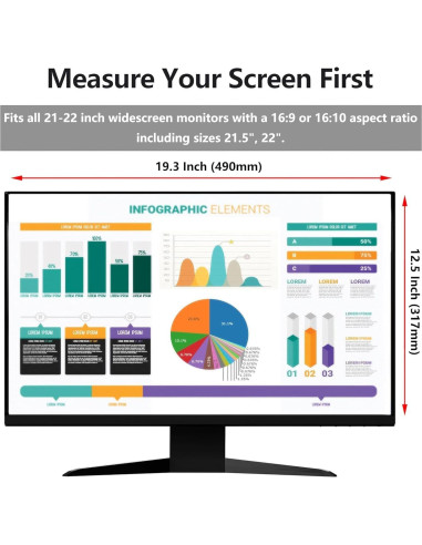 Filtro de Privacidad Pozlle 21-22" Antirreflejo y Luz Azul