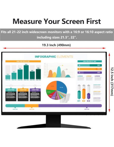 Filtro de Privacidad Pozlle 21-22" Antirreflejo y Luz Azul