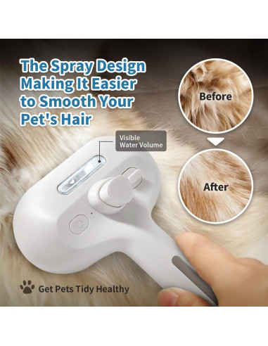 Cepillo Autolimpiante para Mascotas Herokitty con Vapor 3 en 1