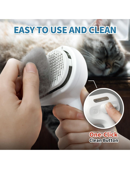 Cepillo Autolimpiante para Mascotas Herokitty con Vapor 3 en 1