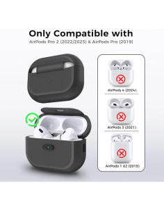 Funda de Silicona TRONWIN para AirPods Pro 2/1 - Negro con Bloqueo 2