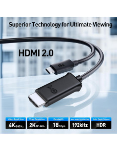 Cable HDMI USB-C 1.83m Cable Matters 4K 60Hz Negro 2