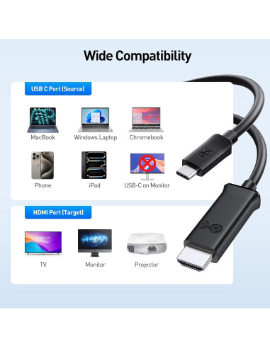 Cable HDMI USB-C 1.83m Cable Matters 4K 60Hz Negro
