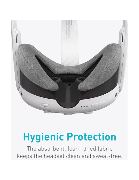 Cubierta VR para Meta Quest 3 - Algodón Lavable Gris Oscuro 2 Piezas