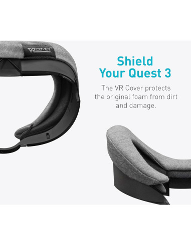 Cubierta VR para Meta Quest 3 - Algodón Lavable Gris Oscuro 2 Piezas
