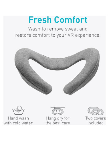 Cubierta VR para Meta Quest 3 - Algodón Lavable Gris Oscuro 2 Piezas