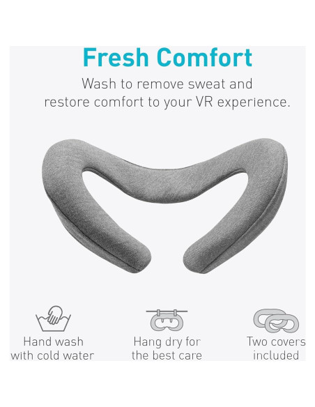 Cubierta VR para Meta Quest 3 - Algodón Lavable Gris Oscuro 2 Piezas