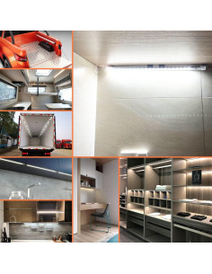 Barra de luz LED 12V LMGYES 54 LEDs 7000K blanca - Paquete de 4 2