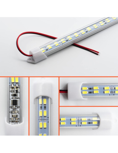 Barra de luz LED 12V LMGYES 54 LEDs 7000K blanca - Paquete de 4