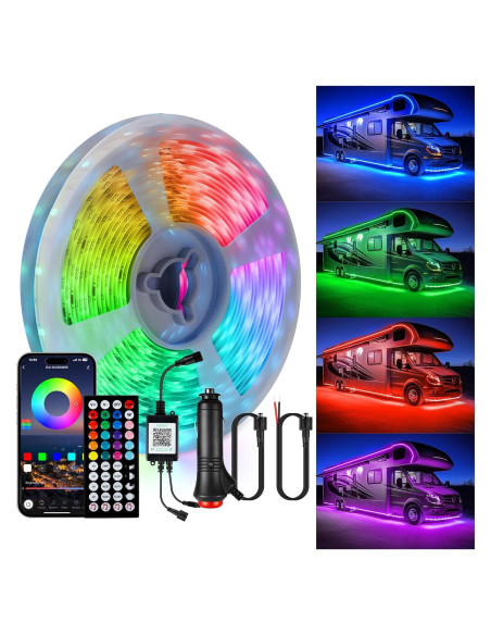 Luces LED RGB 6m Destlife para RV, impermeables y control remoto