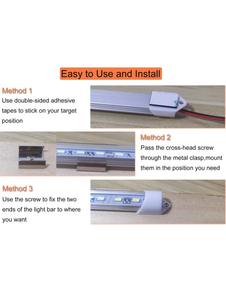 Barra de luz LED 12V LMGYES 54 LEDs 7000K blanca - Paquete de 4