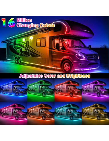 Luces LED RGB 6m Destlife para RV, impermeables y control remoto