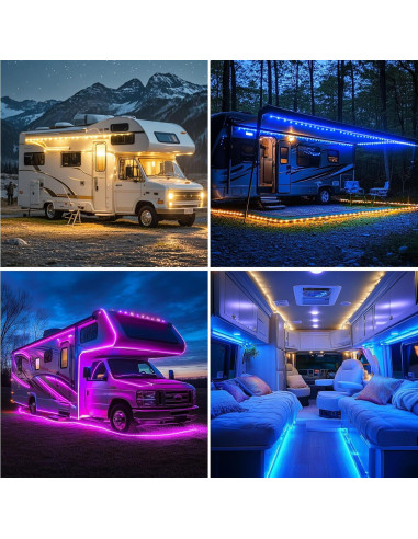 Luces LED RGB 6m Destlife para RV, impermeables y control remoto